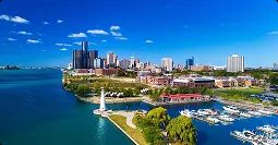 Detroit to Naples car shipping detroit to naples car shipping route waterfront skyline blue water