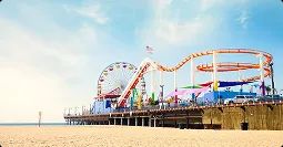 Los Angeles to Miami car shipping los angeles to miami car shipping route with beachside pier view