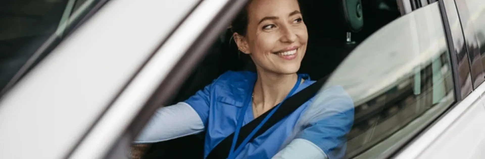 Healthcare Worker Car Shipping Nurse on background image with quote form for healthcare worker car shipping