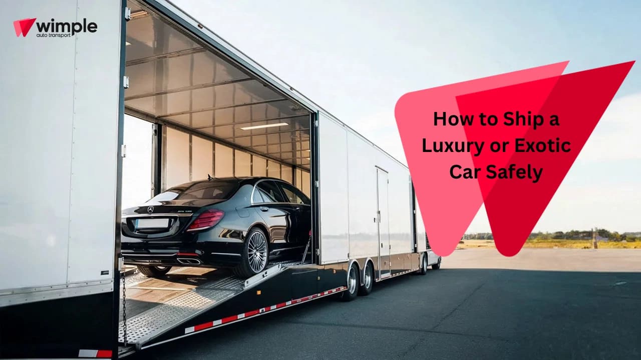 How to Ship a Luxury or Exotic Car Safely Enclosed trailer transporting a luxury exotic car safely during auto shipping