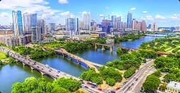 Austin to Chicago car shipping austin to chicago car shipping route riverside skyline and bridges
