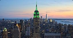 New York to Miami car shipping new york to miami car shipping route with evening city skyline