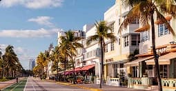 Miami to New York car shipping miami to new york car shipping route with palm lined streets view