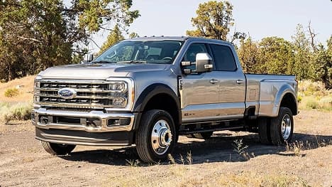 Heavy duty dually pickup transport servic silver heavy duty dually pickup truck parked outdoors for truck shipping services
